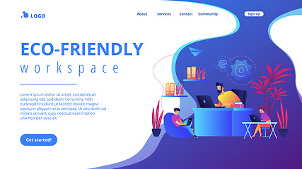 Image showing Biophilic design in workspace concept landing page.