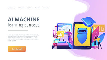 Image showing Chatbot self learningconcept landing page.