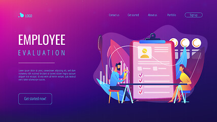 Image showing Employee assessment concept landing page.