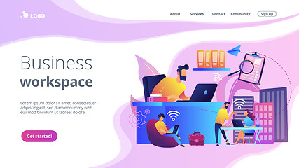 Image showing On-demand urban workspace concept landing page.