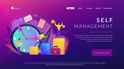 Image showing Time management concept landing page.