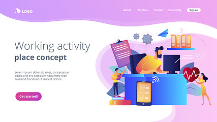 Image showing Health-focused IOT desks concept landing page.