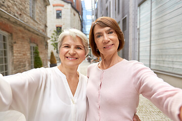 Image showing senior women or friends taking selfie in tallinn