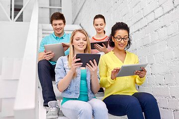 Image showing high school students with tablet computers