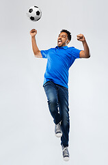 Image showing indian man or football fan playing soccer ball