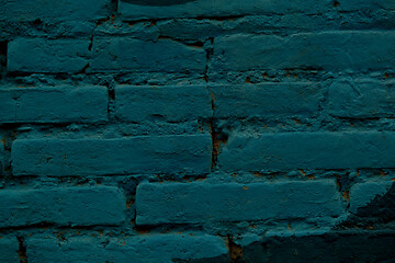 Image showing Painted blue brick wall background texture