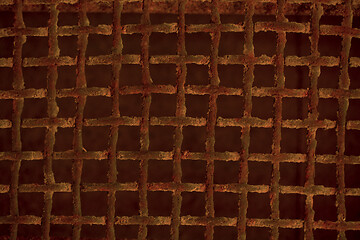 Image showing Old rusted metal grid background texture