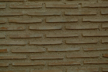 Image showing Old brick wall background texture with long bricks