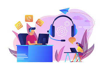 Image showing Contact center concept vector illustration.