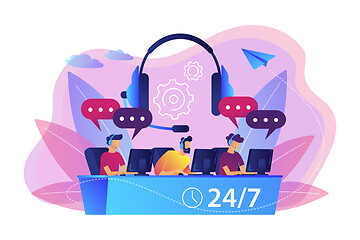 Image showing Call center concept vector illustration.