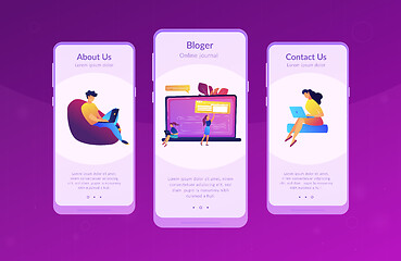 Image showing Bloging app interface template.