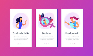 Image showing Feminism app interface template.