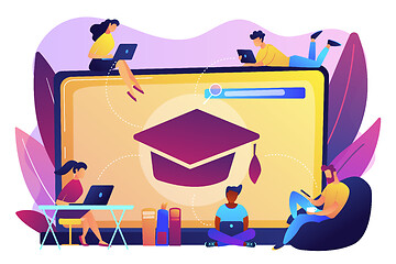 Image showing Online courses concept vector illustration.