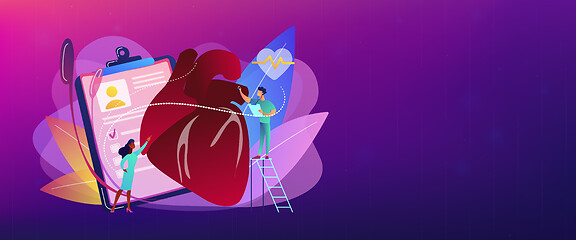 Image showing Ischemic heart disease concept banner header.