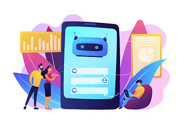 Image showing Chatbot customer service concept vector illustration.