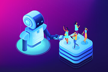 Image showing Social media automation tools concept vector isometric illustration.