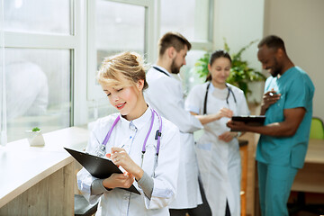 Image showing Healthcare people group. Professional doctors working in hospital office or clinic