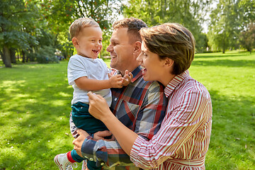 Image showing happy family at summer park