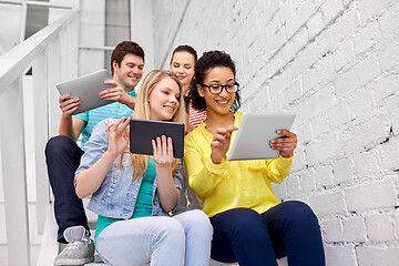 Image showing high school students with tablet computers