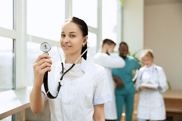 Image showing Healthcare people group. Professional doctors working in hospital office or clinic