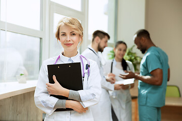 Image showing Healthcare people group. Professional doctors working in hospital office or clinic