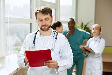 Image showing Healthcare people group. Professional doctors working in hospital office or clinic