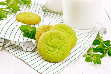 Image showing Cookies mint with napkin on white board