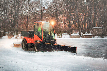 Image showing Snow Tractor at Work