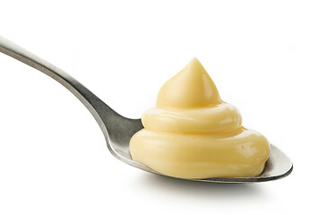 Image showing spoon of mayonnaise