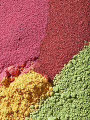 Image showing various colorful dried fruit powder