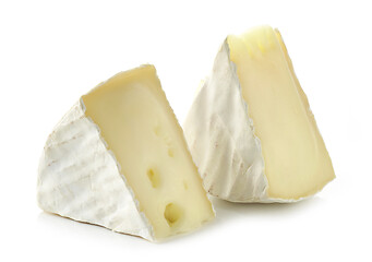 Image showing two pieces of fresh brie cheese