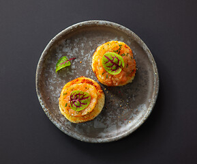 Image showing toasted bread with salmon tartar