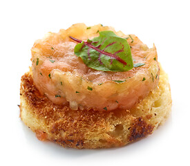 Image showing toasted bread with salmon tartare