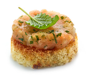 Image showing toasted bread with salmon tartare