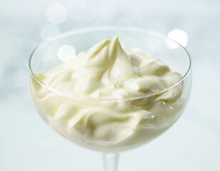 Image showing glass of whipped mascarpone cheese cream