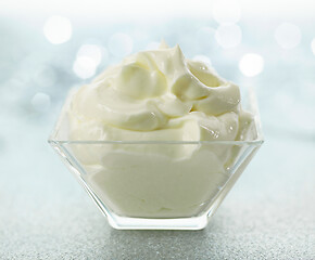 Image showing bowl of whipped mascarpone cheese cream