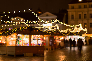 Image showing christmas market at tallinn old town hall square