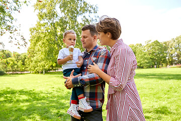 Image showing happy family at summer park