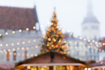 Image showing christmas market at tallinn old town hall square