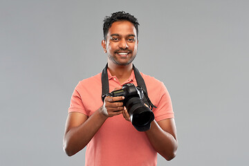 Image showing indian man or photographer with digital camera