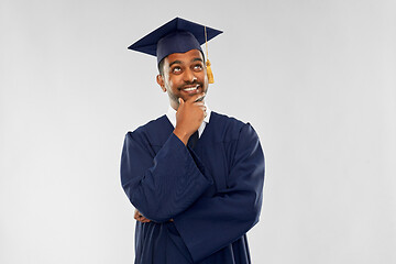 Image showing indian graduate student in mortar board thinking