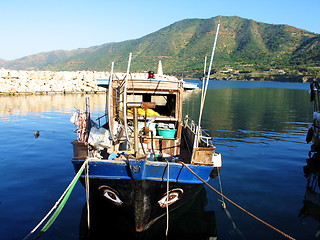 Image showing The eyes of the boat. Pomos. Cyprus