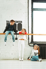 Image showing The kids at dance school. Ballet, hiphop, street, funky and modern dancers