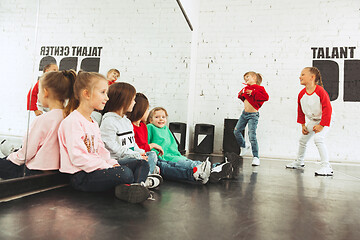 Image showing The kids at dance school. Ballet, hiphop, street, funky and modern dancers