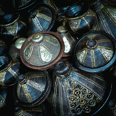 Image showing Handcrafts shot at the market in Marocco