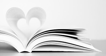 Image showing Pages of a book forming the shape of the heart