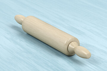 Image showing Wooden rolling pin