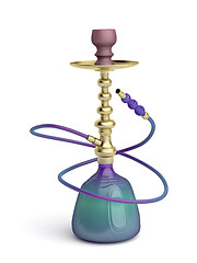 Image showing Colorful hookah with gold elements