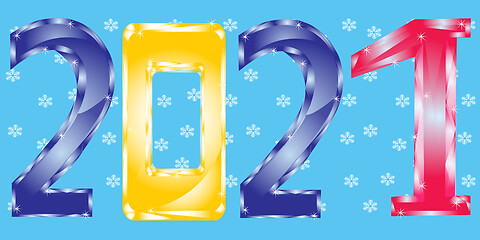 Image showing Colour decorative numerals approaching holiday new Year