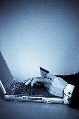 Image showing Senior businessman online shopping